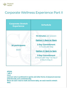 Spirit Of Love (SOL) Fitness Corporate Wellness POP UP Experience